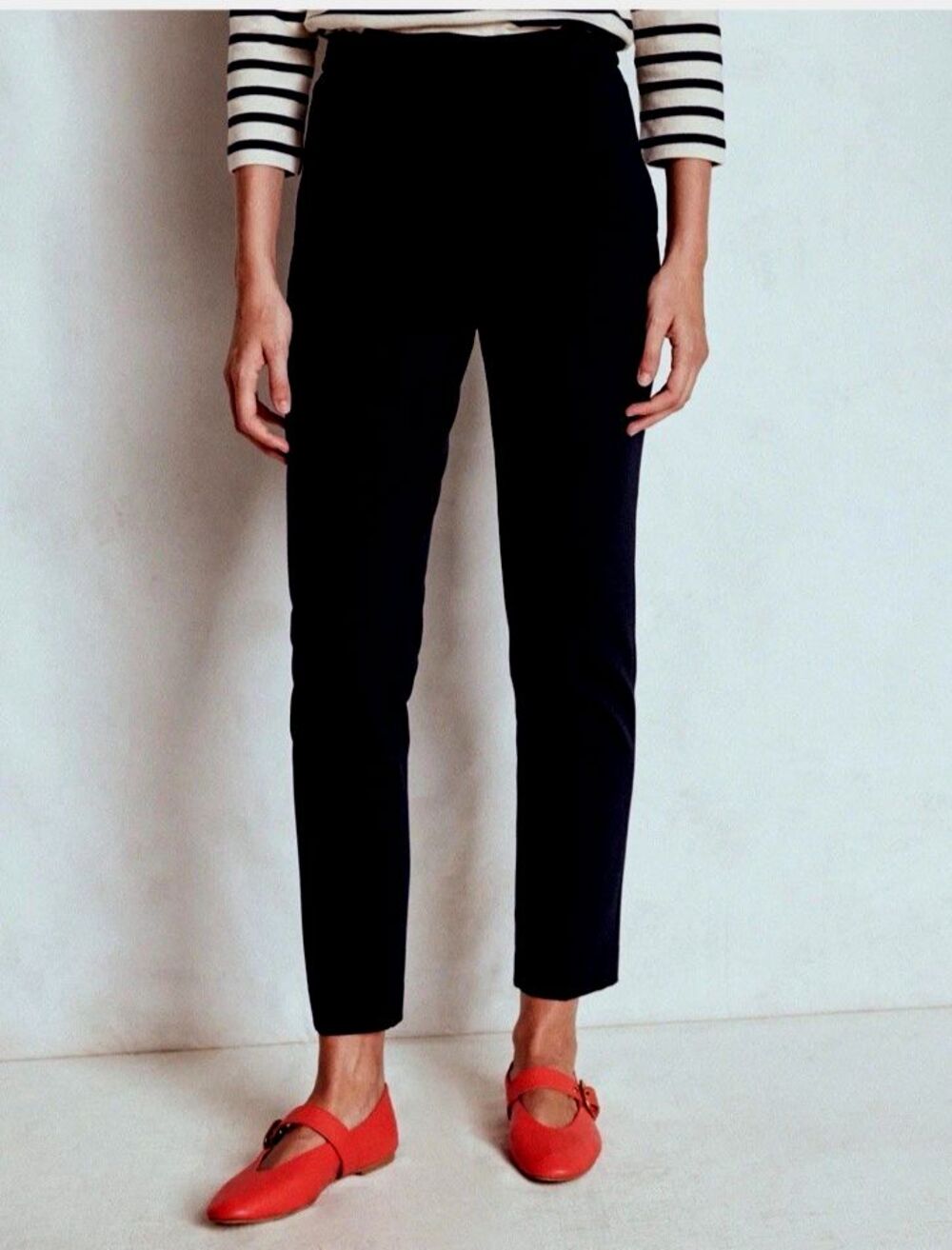 Boden Hampshire Ponte Pants Slim Leg Stretch Women US 12L Black Work Casual EUC